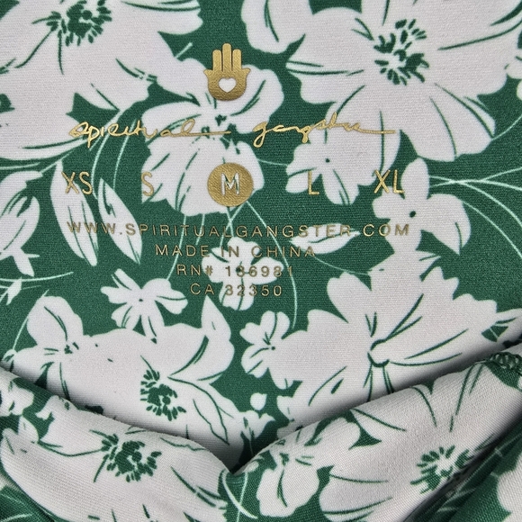 SPIRITUAL GANGSTER Intent High Rise Leggings Verona Print Green White Women Sz M - Picture 5 of 11